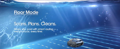 Close-up of Aqua pool cleaning device in pool