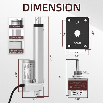 12V High-Speed Electric Linear Actuator — 1000N Heavy Duty