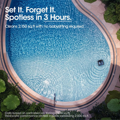 Automatic Aqua pool cleaning robot in residential pool