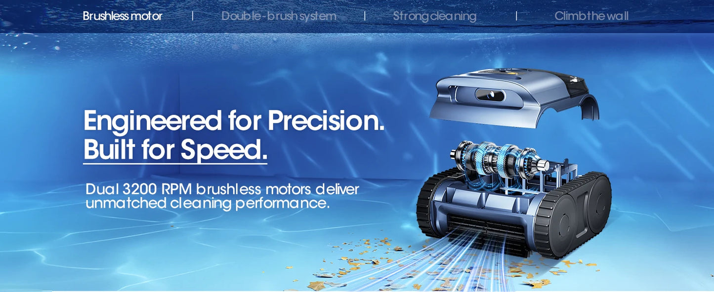 Aqua automatic pool cleaner navigating pool floor efficiently