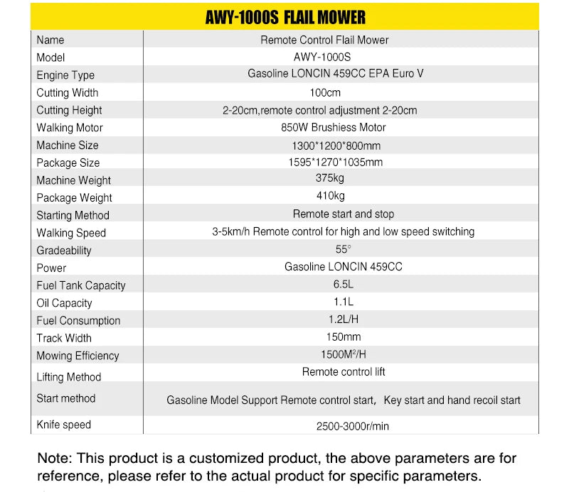 LW-T1200-C- FLAIL Mower